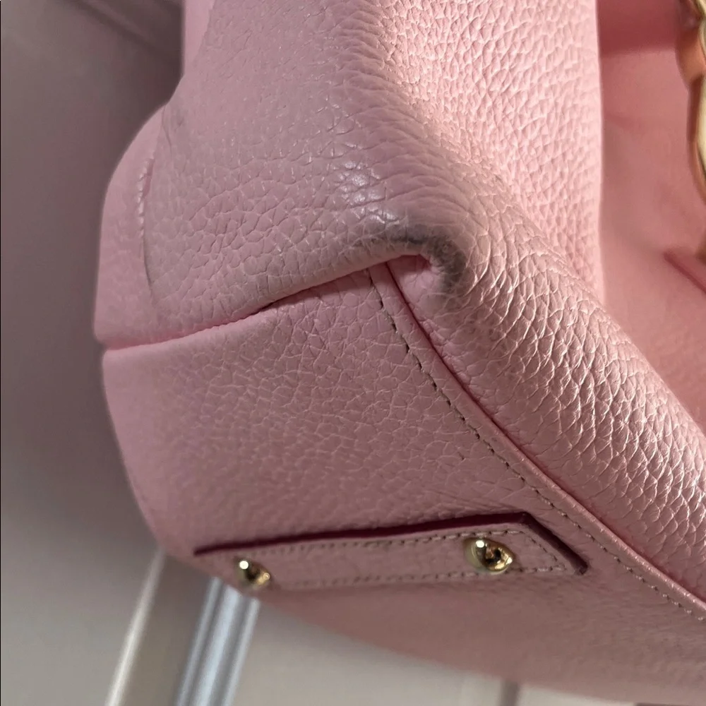 Dooney and Bourke Logo Lock Hobo Pink Leather Bag
